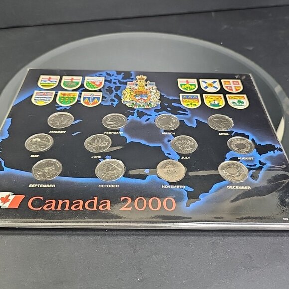 2000 CANADA MILLENNIUM QUARTERS UNC SET OF 12 COINS Gift Set - Picture 7 of 11